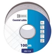 Emos koax kábel RG6 75ohm fehér háromszoros árnyékolt trishield CB113 100M harmadrendű elosztás CATV, SAT ÚJ S5261