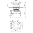 Tracon gombafejű nyomógomb sárga 1×NO, 5A/230V AC-15, 40mm, IP65