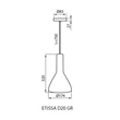 Kanlux ETISSA D20 GR függeszték mennyezeti lámpa 1xE27 27000
