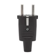 Gumírozott lengő dugvilla fekete 250V 16A (GL) 05938