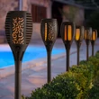 Garden of Eden LED-es szolár lámpa leszúrható lángeffekt 12 sárga LED műanyag fekete 10x58 cm 11262C