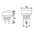 SPST Kör alakú, egykörös nyomógomb OFF - ON 1A 250V 09044ZO