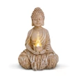 Garden of Eden Szolár Buddha gyertyával 1 melegfehér LED 12,5x8,5x19 cm 11269