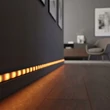 Aluminium profil sín 1000x17x8 mm U profil fekete színben led szalaghoz 41010A1-BK