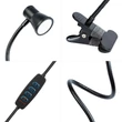 Phenom Flexibilis asztali lámpa 3-5W 500Lm csipeszes USB állítható fényerő és színhőmérséklet LED fém 20258
