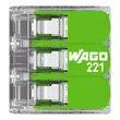 Wago GREEN 3-as oldható vezeték összekötő max. 4 mm2 221-423