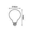 Rábalux LED izzó filament E27 G95 8W 1055lm 2700K meleg fehér 1381