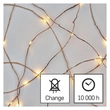 Emos LED karácsonyi nano fényfüzér beltéri ezüst 0,9m meleg fehér időzítővel IP20 D3AW06