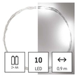Emos LED karácsonyi nano fényfüzér beltéri ezüst 0,9m hideg fehér időzítővel IP20 D3AC06