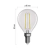 Emos filament LED izzó kisgömb E14 1,8W 250lm 2700K meleg fehér ZF1200