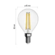 Emos filament LED izzó kisgömb E14 3,4W 470lm 2700K meleg fehér ZF1220