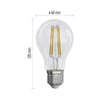Emos LED izzó filament E27 3,8W 806lm 2700K meleg fehér A60 ZF5147