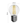 Emos filament LED izzó kisgömb E27 3,4W 470lm 4000K természetes fehér ZF1121