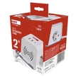 EMOS aszali hosszabbító kocka 2m 2 aljzat fehér 2×USB-A+1×USB-C+Qi H05VV-F3G 1,5 mm² P0222CQ