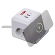 EMOS aszali hosszabbító kocka 2m 2 aljzat fehér 2×USB-A+1×USB-C+Qi H05VV-F3G 1,5 mm² P0222CQ