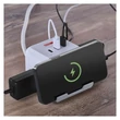 EMOS aszali hosszabbító kocka 2m 2 aljzat fehér 2×USB-A+1×USB-C+Qi H05VV-F3G 1,5 mm² P0222CQ