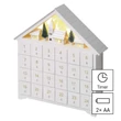 Emos LED adventi naptár, fa, 35x33 cm, 2x AA, beltéri, meleg fehér, időzítő DCWW02