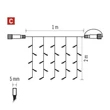 EMOS Standard LED sorolható karácsonyi füzér – fényfüggöny, 1x2 m, kültéri, hideg fehér D1EC01