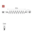 EMOS Standard LED sorolható karácsonyi füzér, villogó, 10 m, kültéri, meleg/hideg fehér D1AN02