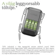 GP Akkumulátor töltő Charge 10 ultra gyors akkumulátortöltő és készlet AA 4 db + S491 B56499