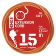 Emos lengő hosszabbító 15m 1 aljzat narancssárga PVC 250V H05VV-F3G 3x1,5 mm2 P01215R