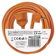 Emos lengő hosszabbító 15m 1 aljzat narancssárga PVC 250V H05VV-F3G 3x1,5 mm2 P01215R