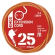 Emos lengő hosszabbító 25m 1 aljzat narancssárga PVC 250V 1,5 mm2 P01225R