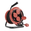 Kültéri kábeldob 25m 4 aljzat fekete gumi 230V/400V 3X1,0 mm2 H05RR-F3G IP44 P082251