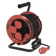 Kültéri kábeldob 25m 4 aljzat fekete gumi 230V/400V 3X1,0 mm2 H05RR-F3G IP44 P082251