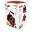 Kültéri kábeldob 25m 4 aljzat fekete gumi 230V/400V 3X1,0 mm2 H05RR-F3G IP44 P082251