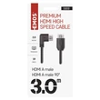 EMOS HDMI kábel 2.0 A-A dugó 90°, 3m 4K S10310