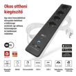Emos GoSmart hosszabbító elosztó 2m 4 aljzat kapcsolós USB fehér-fekete PVC 1,5 mm2 P1422SM
