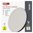 Emos DIONI LED mennyezeti lámpa 18W 2160 lm CCT kerek fekete IP55 ZM7154