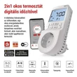 EMOS GoSmart 2 az 1-ben konnektoros, digitális termosztát időzítő funkcióval, schuko, WiFi P56601SH