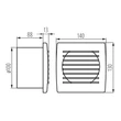 Kanlux CYKLON EOL 100 axiális fürdőszoba elszívó ventilátor húzókapcsolóval 19W 100m3/h 100mm 70910