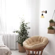 Rábalux Rattan fali lámpa fekete IP20 71025