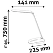 Avide Dimmelhető LED asztali lámpa érintésvezérelt fekete 10W ABLDL-FTD-10W-BL