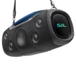 SAL BT9000 hordozható boombox, vezeték nélküli hangszóró 100W IPX5, BT TWS, AUX, USB/microSD, Soft Touch gombok, ~10 h üzemidő, USB-C töltőkábel BT9000