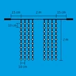 Home DLF 400/WW LED-es fényfüggöny, 2x2 m / 400 db melegfehér LED, állófényű, fehér vezeték, sorolható, kül- és beltéri kivitel DLF 400/WW