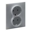 Legrand Suno alumínium 2x2P+F GYV csatlakozóaljzat (rugós), biztonsági zsaluval, komplett 721326