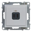 Legrand Suno alumínium 2xUSB-C csatlakozóaljzat, 3 A - 15 W, keret nélkül 721331