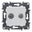 Legrand Niloé Step TV-R-SAT átmenő csatlakozóaljzat 14 dB alumínium 863378