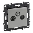 Legrand Niloé Step TV-R-SAT átmenő csatlakozóaljzat 14 dB alumínium 863378
