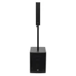 SAL PAS10W43S professzionális oszlopsugárzó hangrendszer, 25cm mélysugárzó, 4x3” szélessávú satellit hangszóró, aktív zenekari hangdoboz, Bluetooth, fém állvány