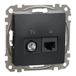 Schneider Sedna Design TV/RJ45 Cat6 UTP kombinált aljzat antracit SDD114469T