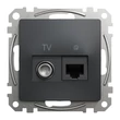 Schneider Sedna Design TV/RJ45 Cat6 UTP kombinált aljzat antracit SDD114469T