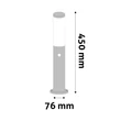 Avide Boca kültéri állólámpa mozgásérzékelővel szatén nikkel 1xE27 450 mm IP44 AOLPE27-BOC-S-SN