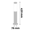Avide Boca kültéri állólámpa szatén nikkel 1xE27 450 mm IP44 AOLPE27-BOC-SN