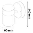 Avide kültéri fali lámpa szatén nikkel 140 mm IP44 Peka