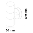 Avide kültéri fali lámpa szatén nikkel 180 mm IP44 Peka